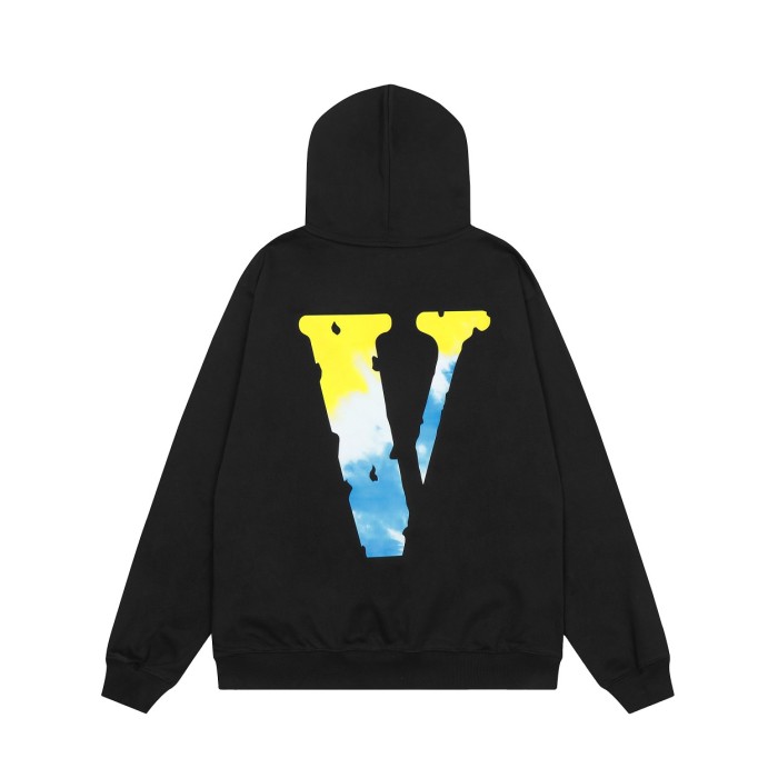 1:1 quality version Big V Blue and Yellow Tie-Dye Hoodie 2 Colors