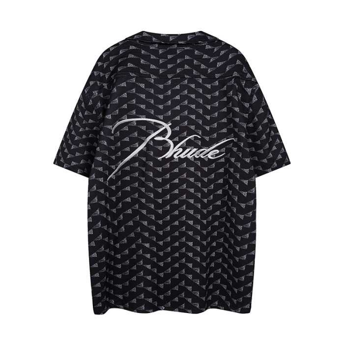 Monogram Embroidered Geometric Shirt 3 colors