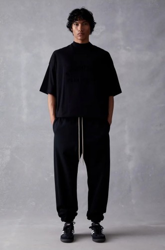 1:1 quality version Silicone Alphabet in Metallic Black Sweatpants
