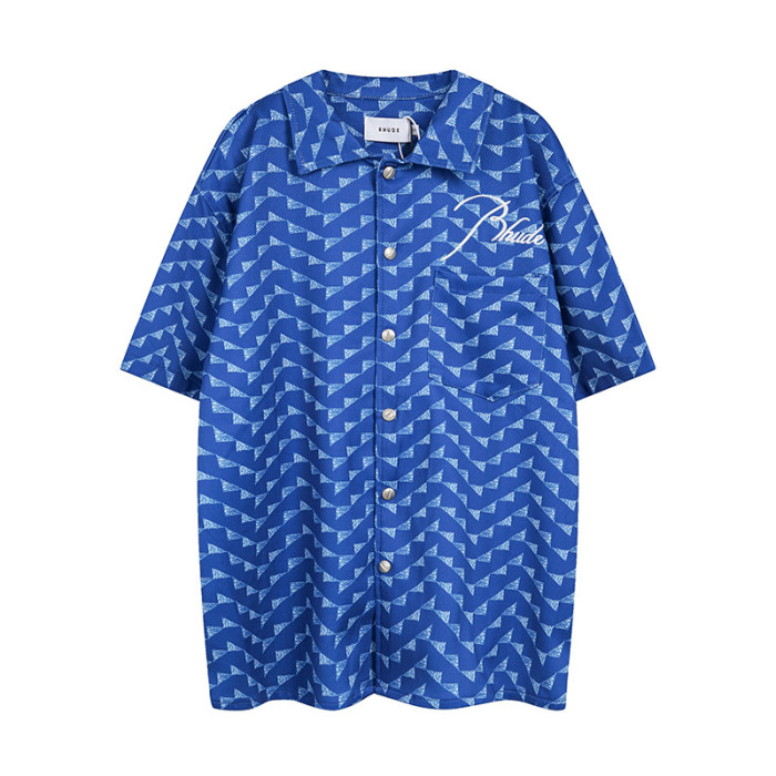 Monogram Embroidered Geometric Shirt 3 colors