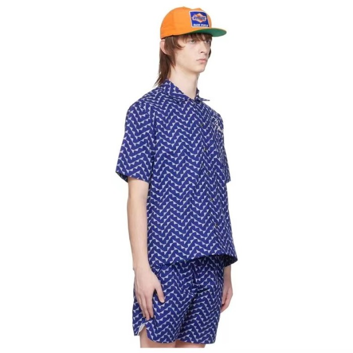 Monogram Embroidered Geometric Shirt 3 colors