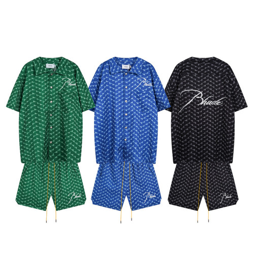 Monogrammed embroidered geometric shorts 3 Colors