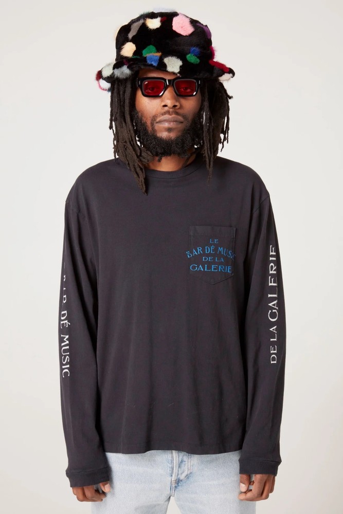 American Style Pocket Print long sleeve t-shirt