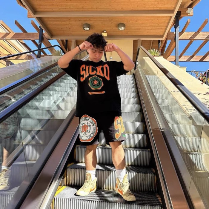 1:1 quality version Circle Letter Logo Print Tee 2 Colors