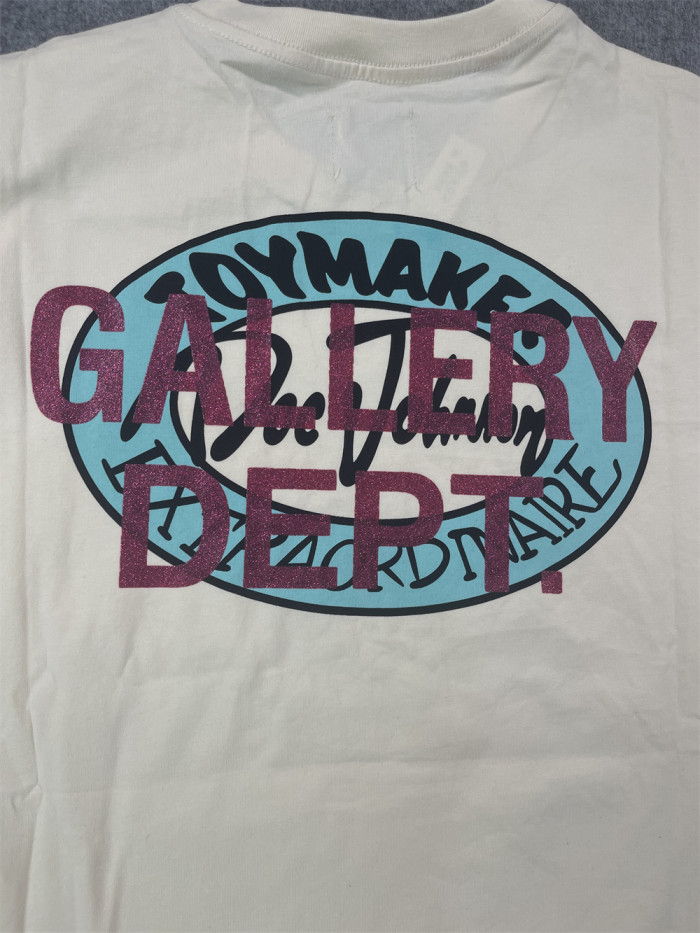 1:1 quality version Pink foil letter printing washed tee