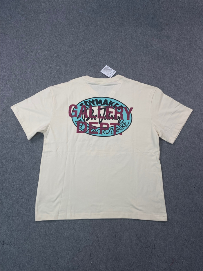 1:1 quality version Pink foil letter printing washed tee