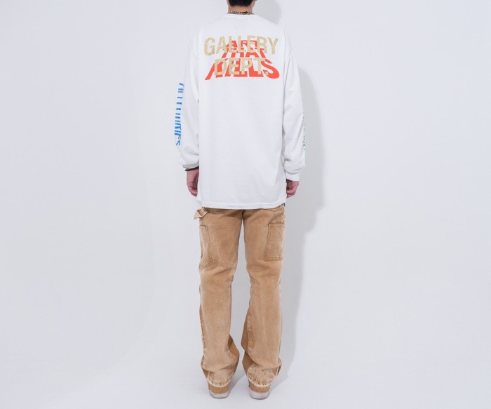 Dollar Graffiti Letter Print Round Neck Long Sleeve Tee