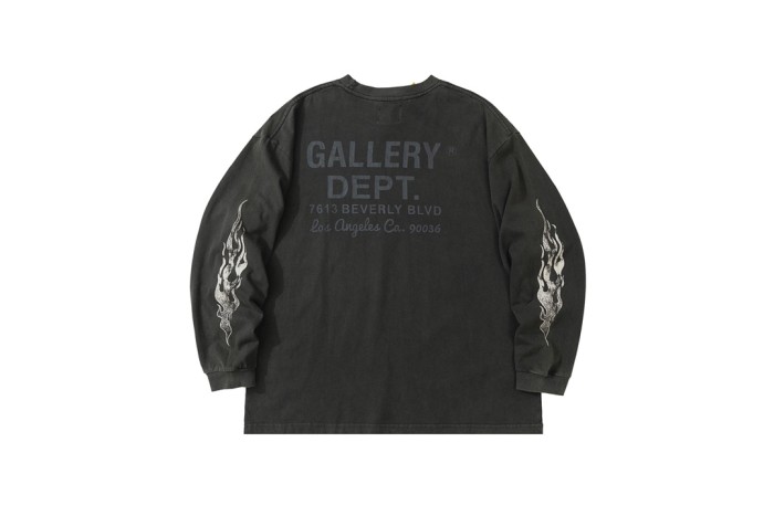 Letter LOGO Flame Print Long Sleeve Tee