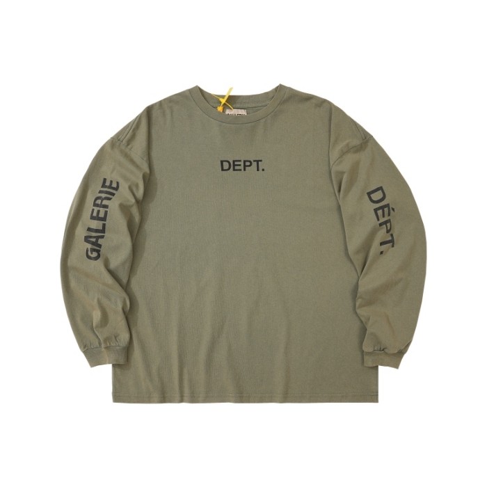 Distressed Logo Letter Print Long Sleeve Tee