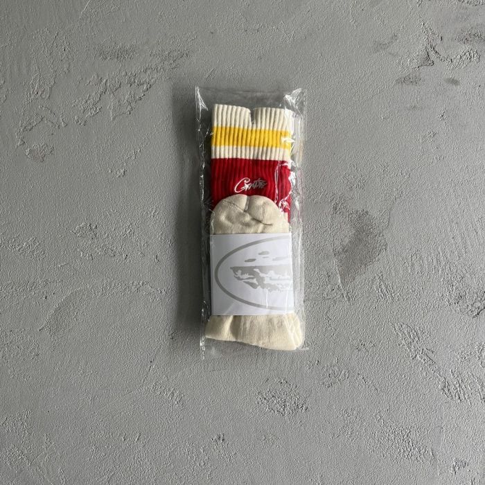 1:1 quality version Double Patchwork Color Knit Trend Socks