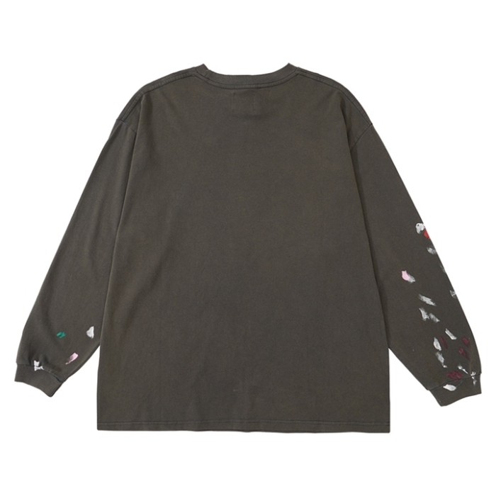 Hand-painted Ink Splash Print Long Sleeve  Tee
