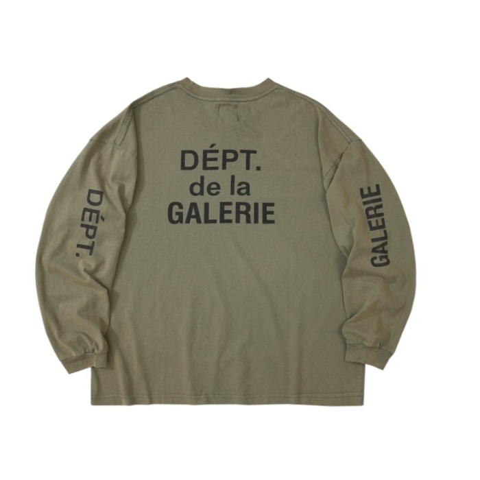 Distressed Logo Letter Print Long Sleeve Tee