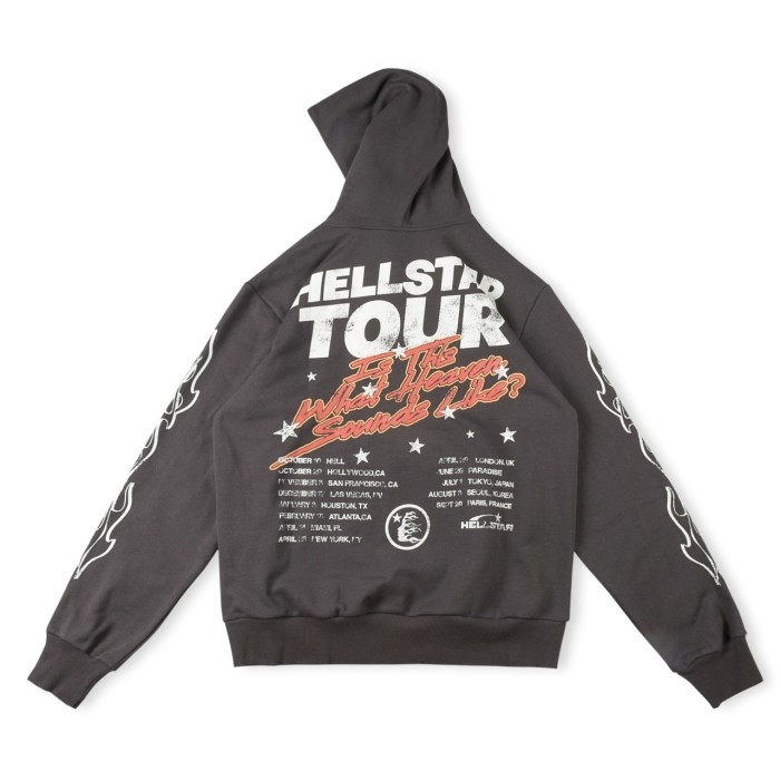 1:1 quality version Half Face Flame Print Hoodie
