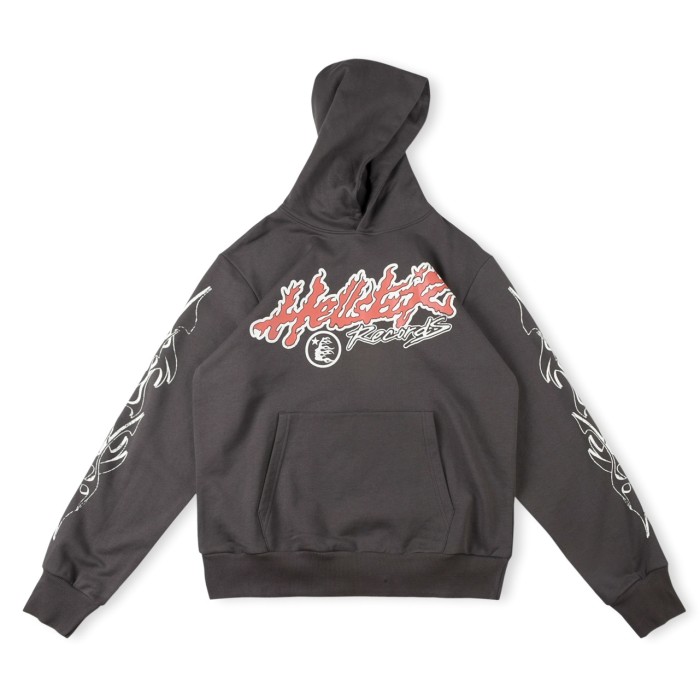 1:1 quality version Half Face Flame Print Hoodie