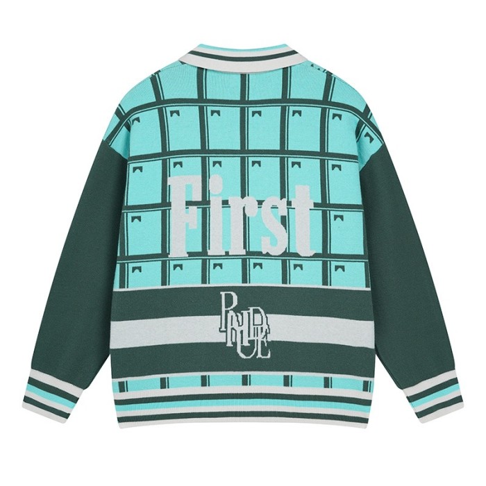 Jacquard Patchwork Pullover Knit Shirt