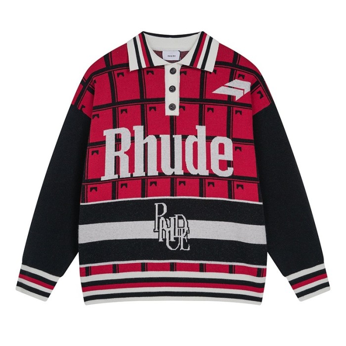 Jacquard Patchwork Pullover Knit Shirt