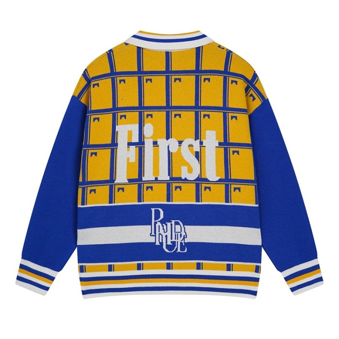 Jacquard Patchwork Pullover Knit Shirt