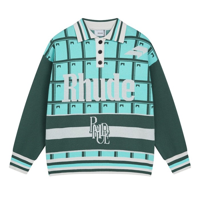Jacquard Patchwork Pullover Knit Shirt