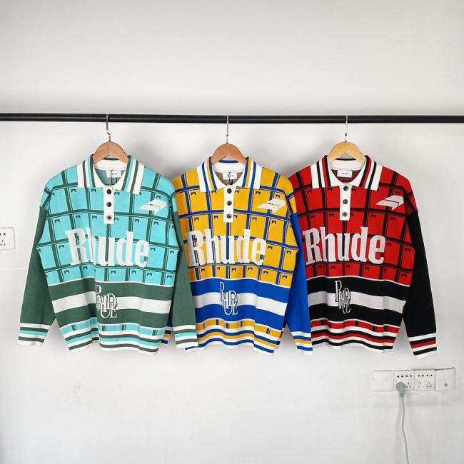 Jacquard Patchwork Pullover Knit Shirt