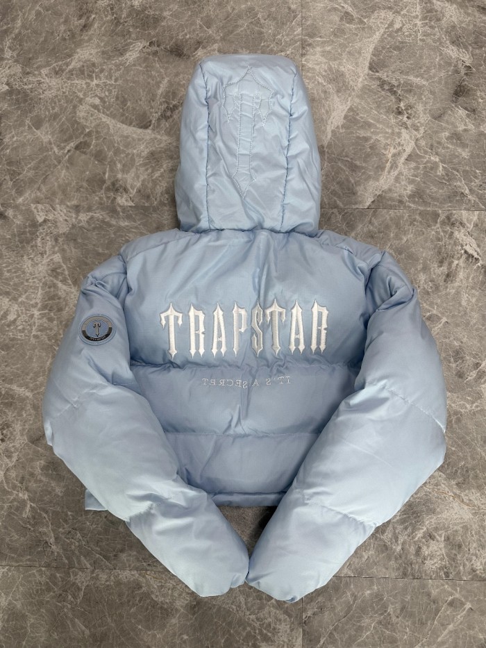 1:1 quality version Short Ice Blue Down Jacket for girls