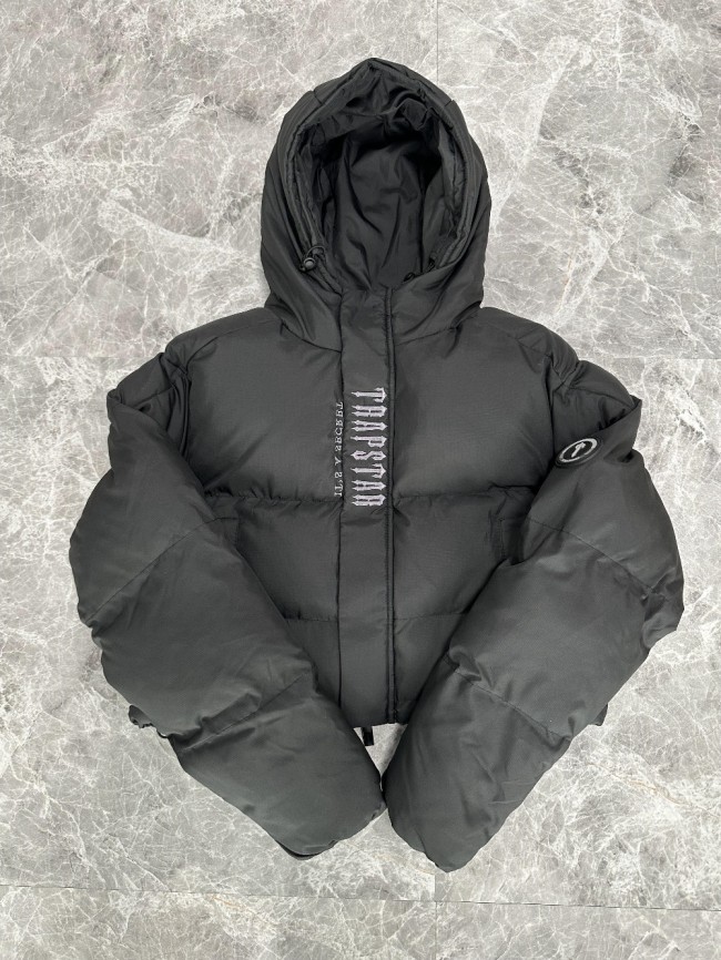 1:1 quality version Short Black Hooded Down Jacket for girls