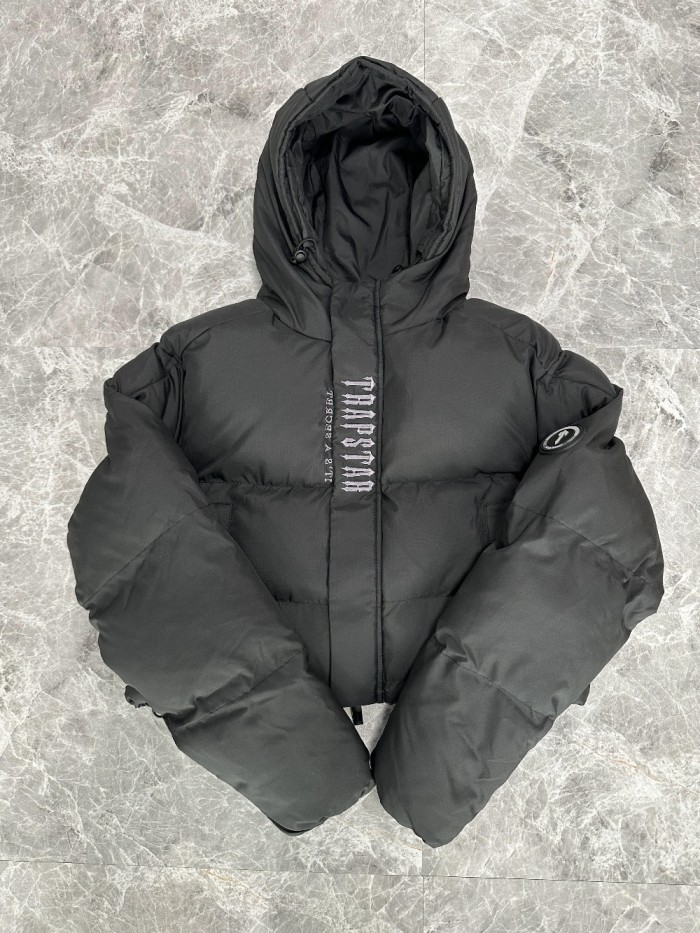 1:1 quality version Short Black Hooded Down Jacket for girls