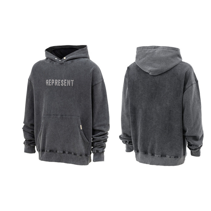 Monogrammed Washed Print Hoodie