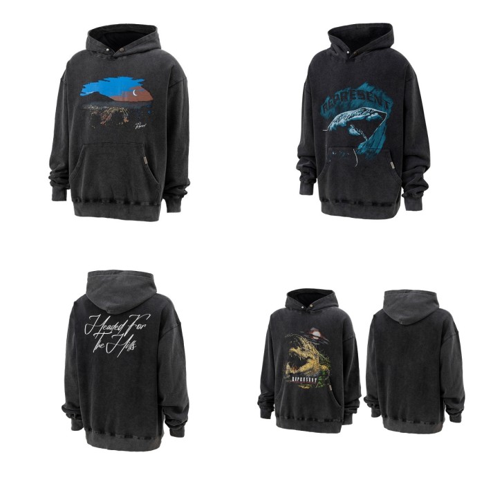 Deep Sea Jurassic Creative Graffiti Hoodie 3 Styles