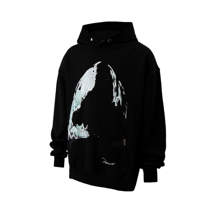 Flower & Steel Frame Printed Hoodie 2 colors