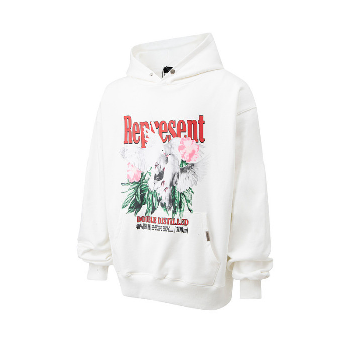 Dove and Flower Print Hoodie 2 Colors
