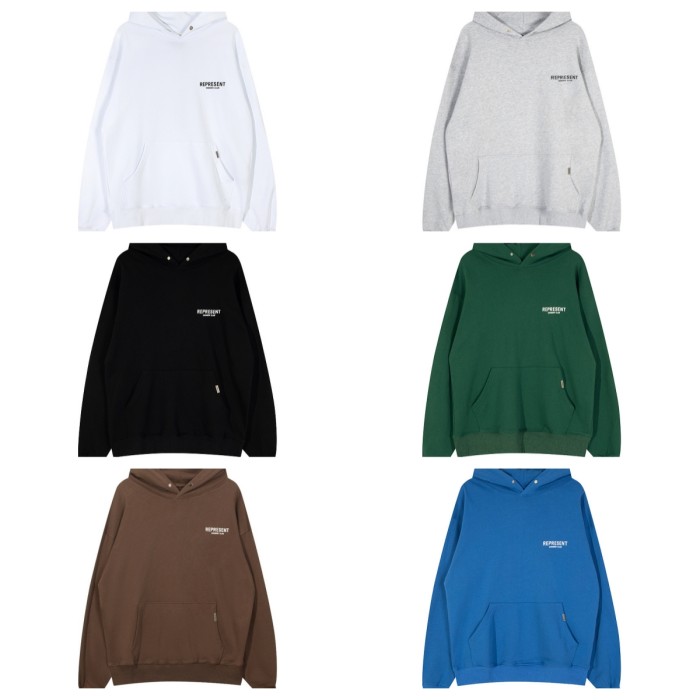 Bold white letter-printed hoodie 6 colors