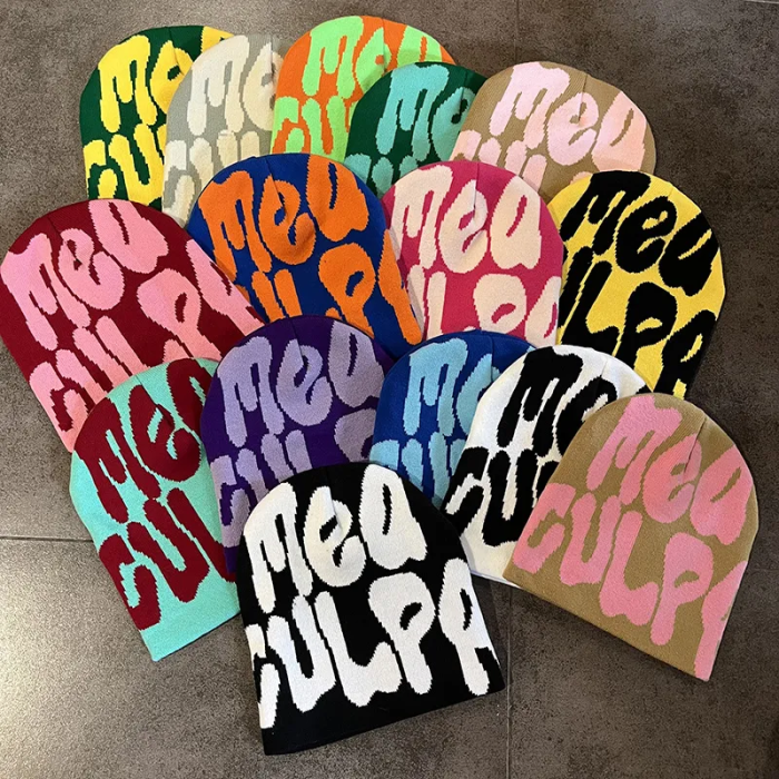 Personality fluid letter knitted hat 15 colors