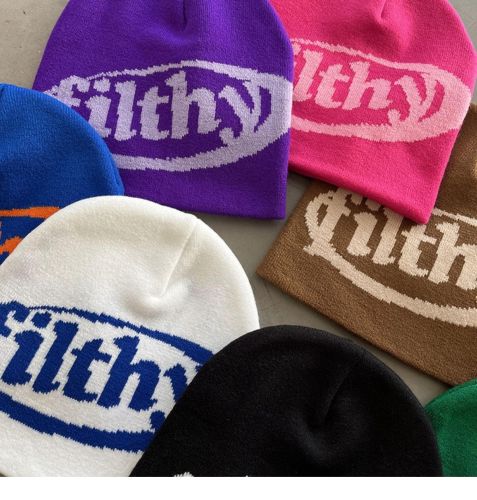 Cartoon letters creative knitted beanie 8 colors