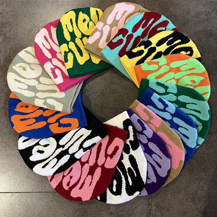 Personality fluid letter knitted hat 15 colors