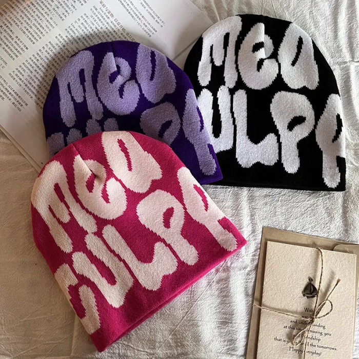 Personality fluid letter knitted hat 15 colors