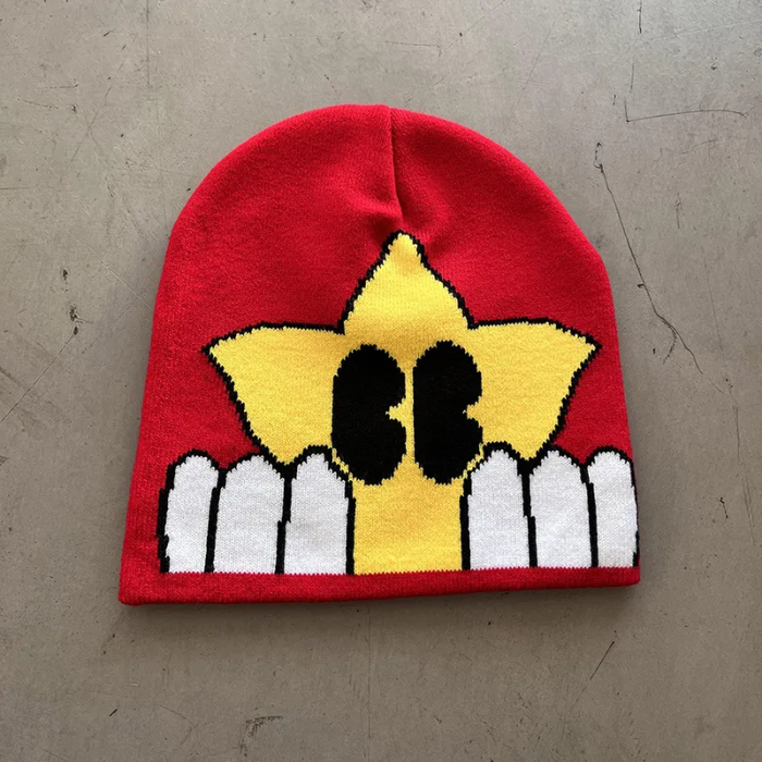 [buy more save more]Big eyes five-pointed star chunky cold hat 8 colors