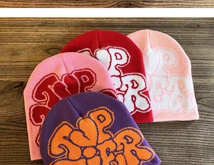 [buy more save more]Cartoon Mosaic letter cold hat