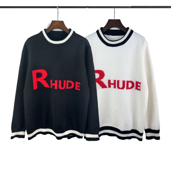 High Street Monogrammed Striped Jacquard Sweater 2 Colors