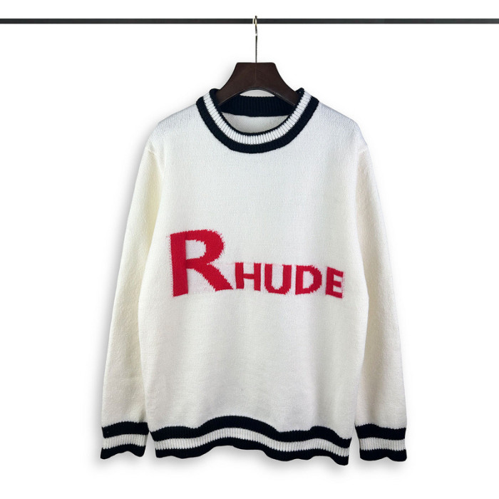 High Street Monogrammed Striped Jacquard Sweater 2 Colors
