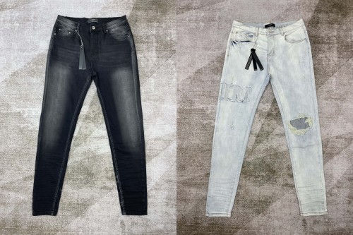 1:1 quality version Alphabet embroidery pressed drill jeans 2 colors