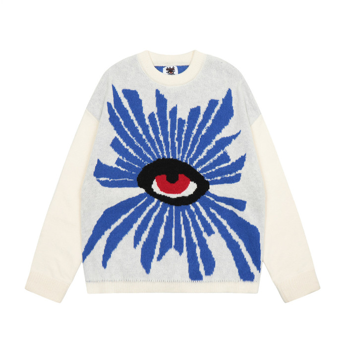 3D Eye Loose Knit Sweater