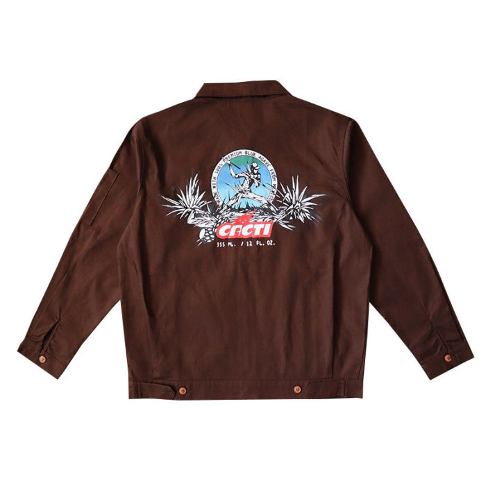 1:1 quality version Workwear Personalized Lapel Printed Jacket
