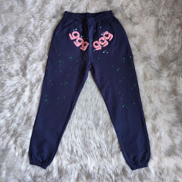 Fluorescent Green Spiderweb Print Sweatpants