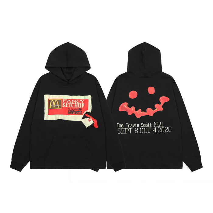 McDonald's co-branded ketchup badge print sweatshirt hoodie