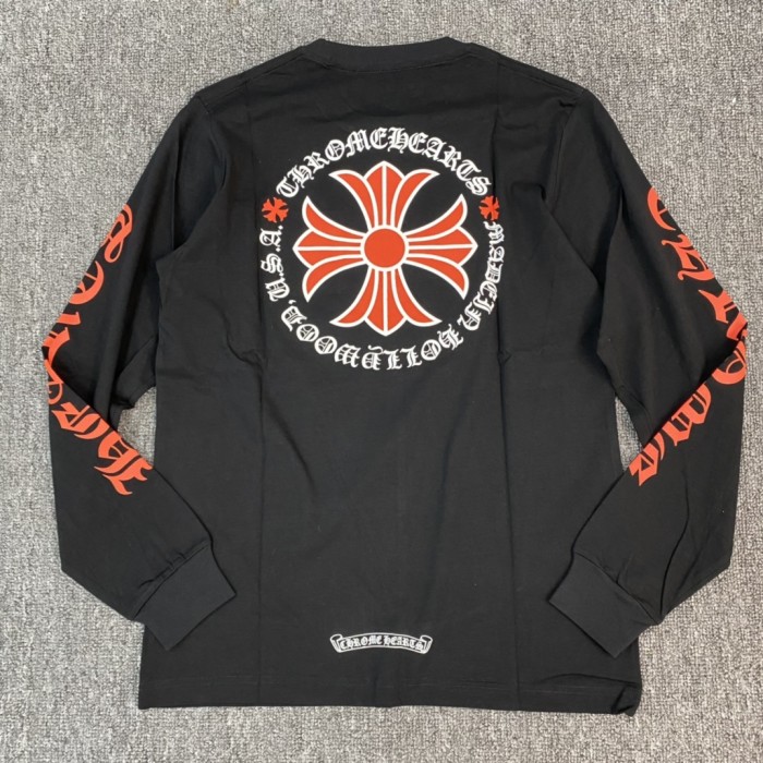 1:1 quality version Circle Red Cross Sanskrit Long Sleeve Tee 2 Colors