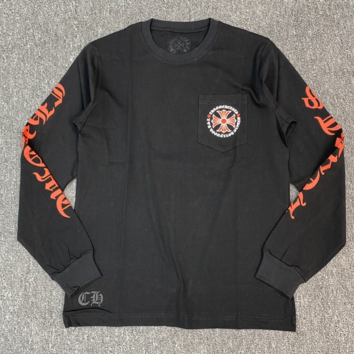1:1 quality version Circle Red Cross Sanskrit Long Sleeve Tee 2 Colors