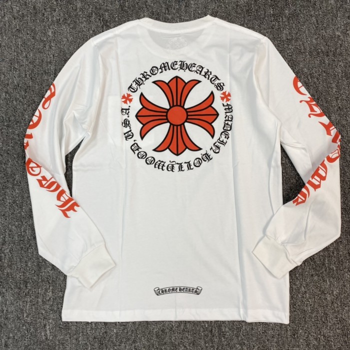 1:1 quality version Circle Red Cross Sanskrit Long Sleeve Tee 2 Colors