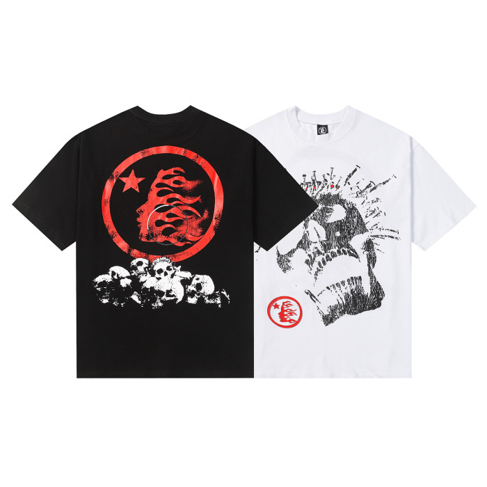 [50% Off]Two-tone skull Emperor half-face printed tee 2 colors 23289154