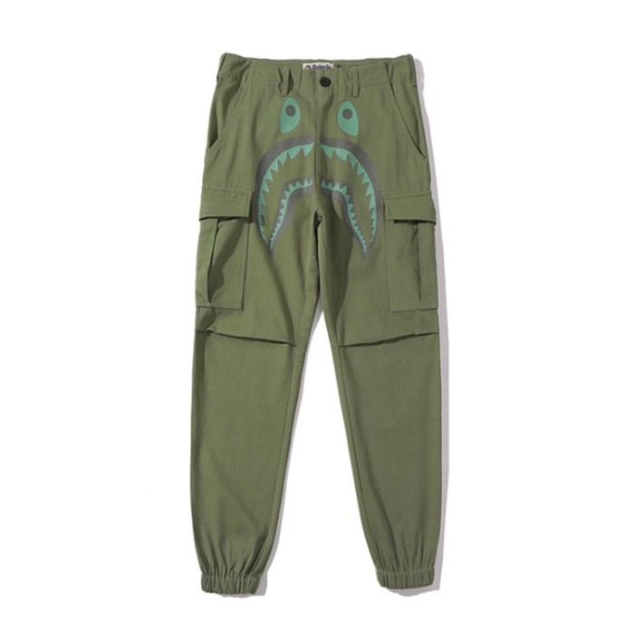 Shark's Head Multi-Pocket Printed Work Pants 2 colors