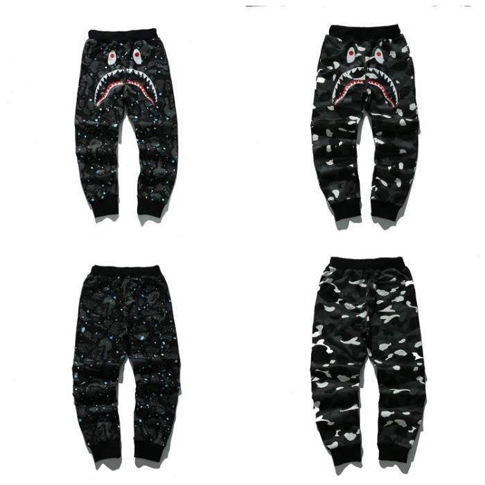 Shark Head Glow-in-the-Dark Printed Terry Sweatpants 2 colors